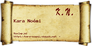 Kara Noémi névjegykártya