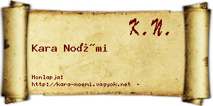 Kara Noémi névjegykártya